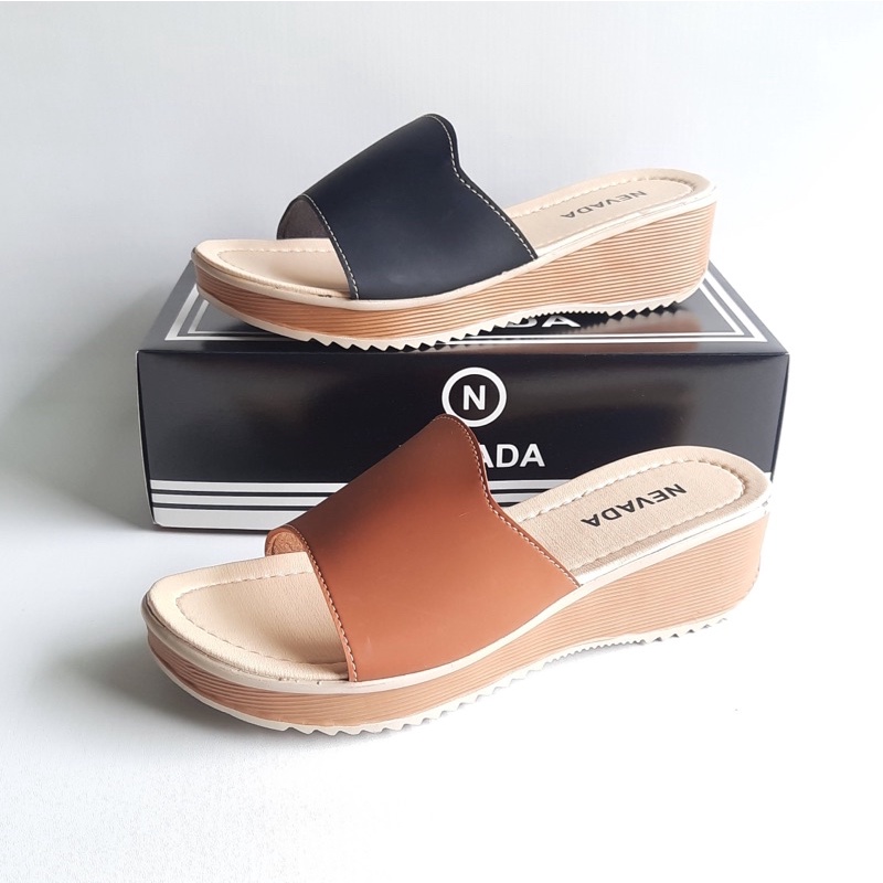 DISKON DAY! Wedges Sandal Selop - Sandal Selop Nevada - Sandal Wedges Termurah