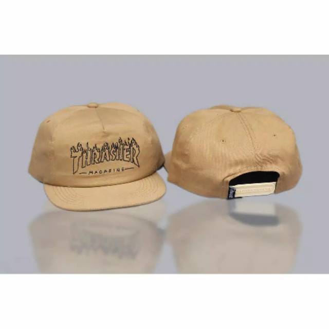 Topi thrasher cap witch Tan snapback skateboard hat