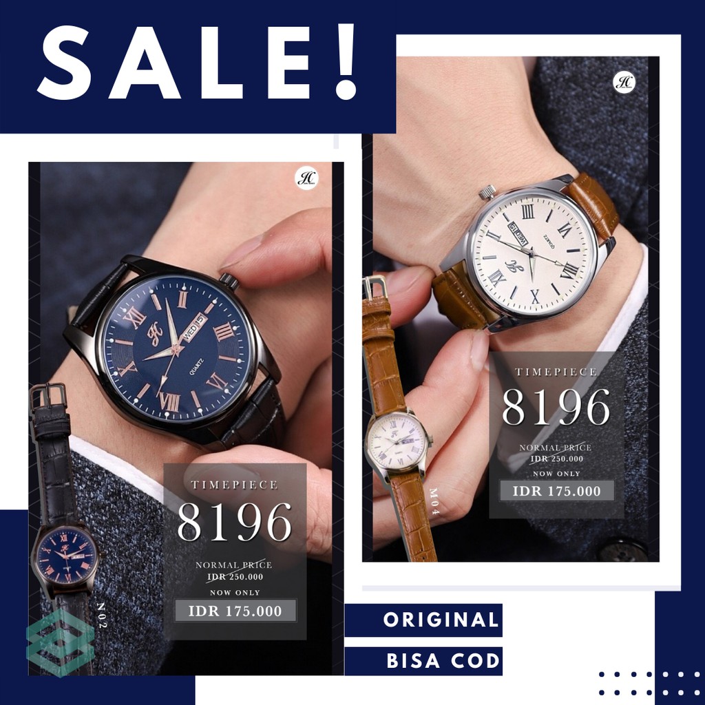 JIMS HONEY 8196 JAM TANGAN PRIA JIMSHONEY IMPORT ELEGAN MURAH ANALOG QUARTZ FASHION