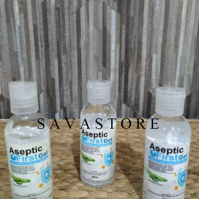 ASEPTIC FIRST HANDSANITIZER GEL 60ML FLIPTOP SIAP PAKAI - ECER GROSIR