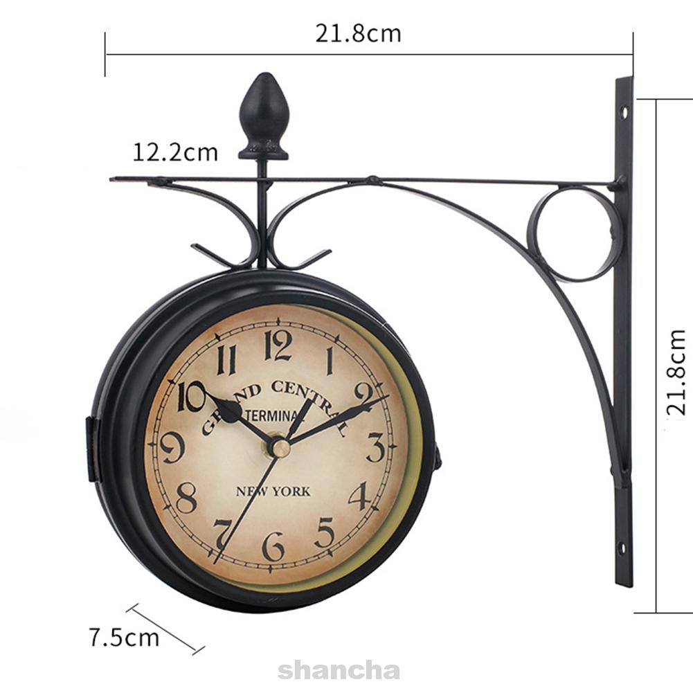 Decoration Double Sided Retro Battery Powered Hanging Wall Clock Shopee Indonesia