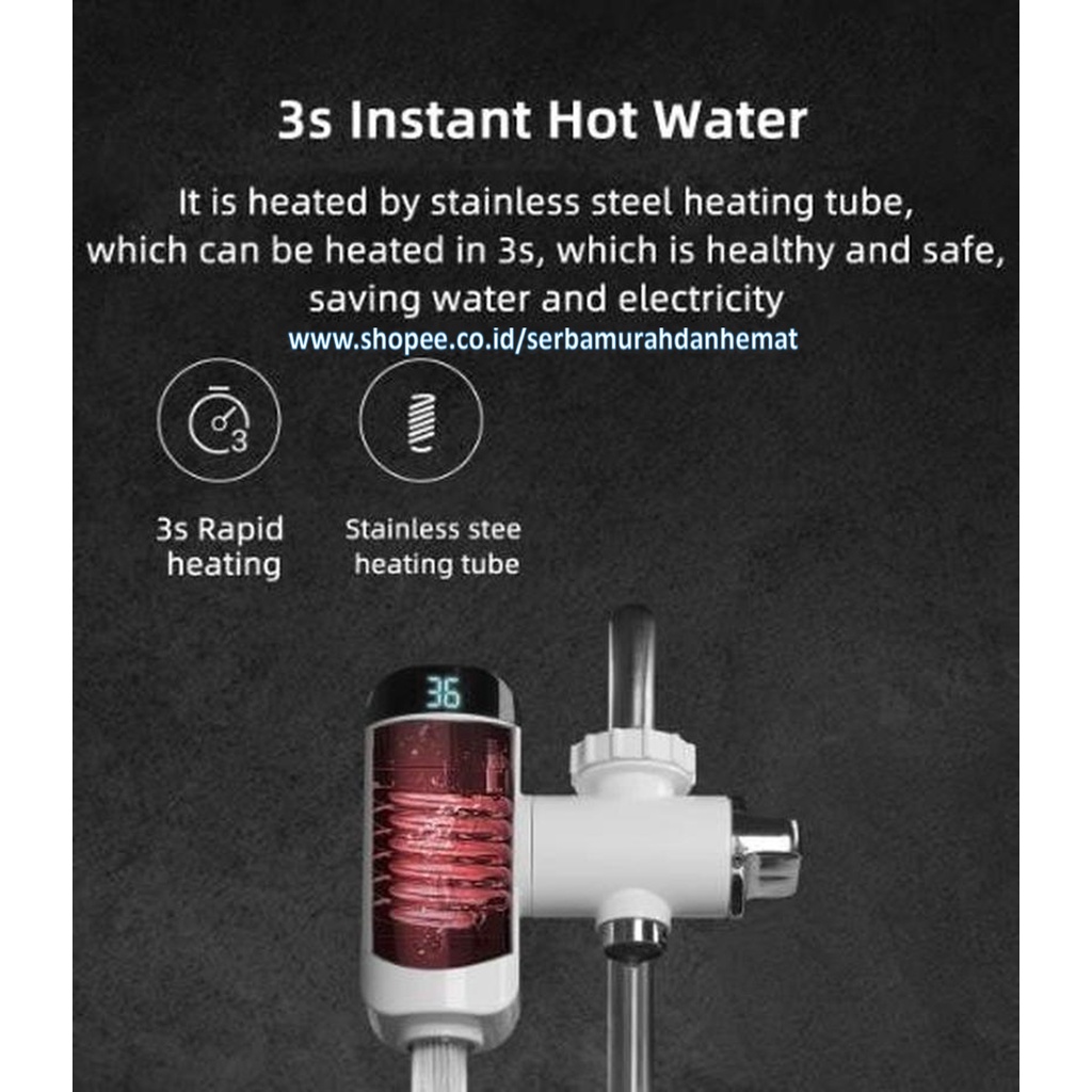 Keran Air Panas Dingin Instant 3 DETIK XIAODA Instant Heating Faucet Kitchen Bathroom Pemanas Air Kran