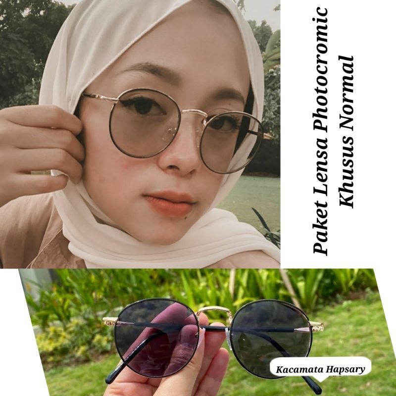 FRAME KACAMATA KOREA BULAT 9765 LILO + LENSA PHOTOCROMIC ( NORMAL ) NO MINUS DAN ANTI RADIASI