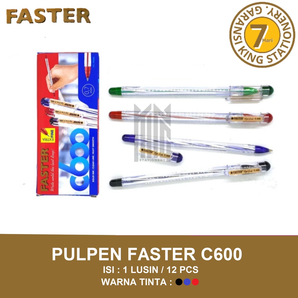 

PULPEN FASTER C600 HITAM / BIRU / MERAH