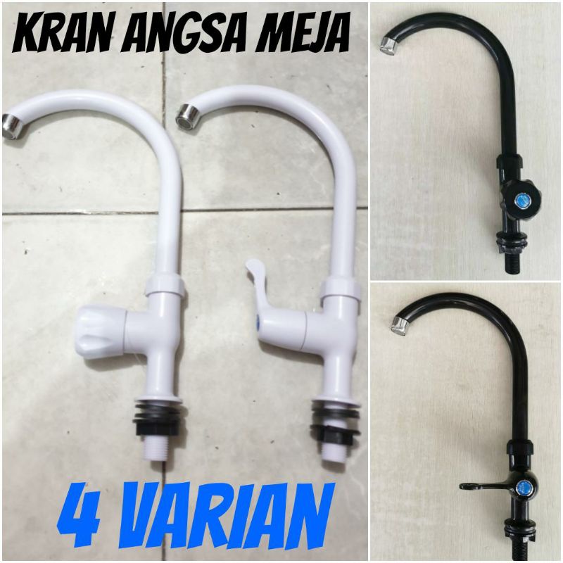 kran angsa meja pvc hitam / putih  SOLIGEN