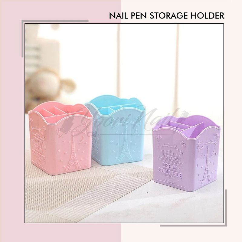 Nail art pen brush storage holder tempat kuas nail art tempat makeup brush serbaguna