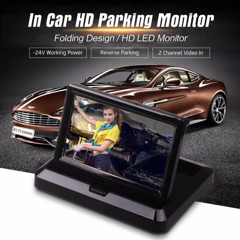 LCD monitor 4.3inch auto flip Isi Paket: 1 monitor dan 1 set kabel video channel