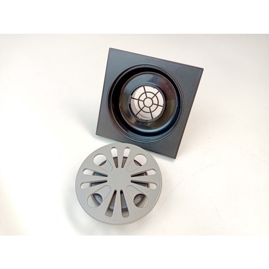 FLOOR DRAIN HITAM SARINGAN PEMBUANGAN AIR KAMAR MANDI PVC DUPON