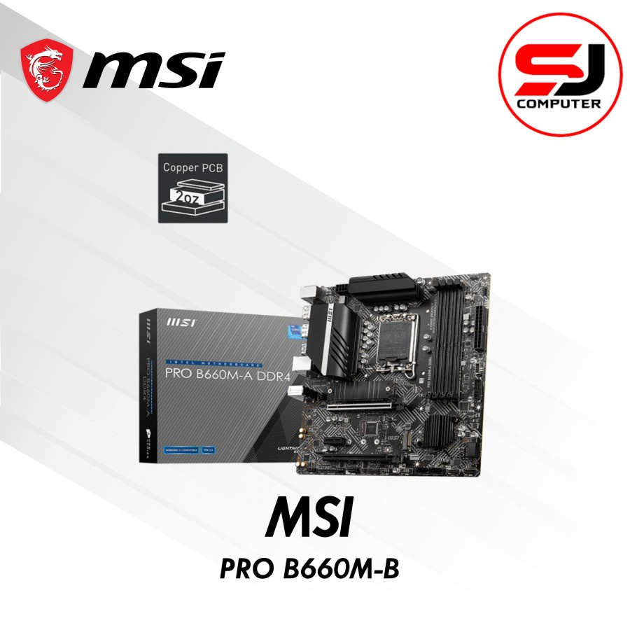 MSI PRO B660M-B DDR4 | Intel Gen 12 LGA1700 B660 MATX Motherboard