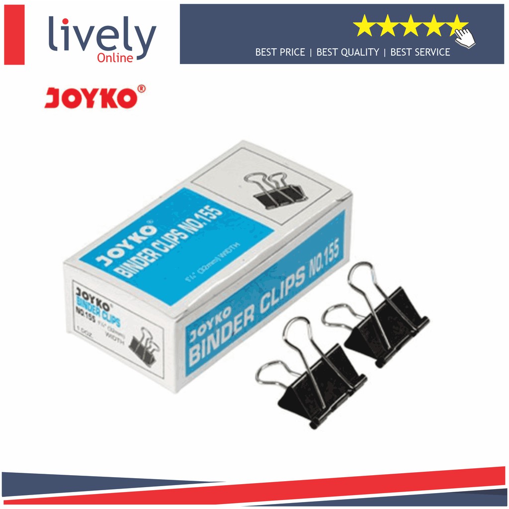 

Binder Clip Joyko 155 Klip Penjepit Kertas 1 BOX 12 PCS