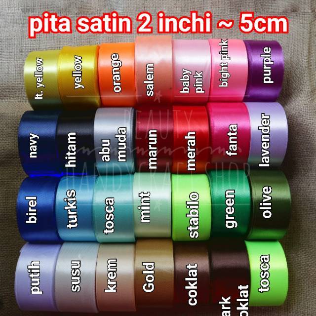 Pita Satin 5 cm 2 inchi per rol