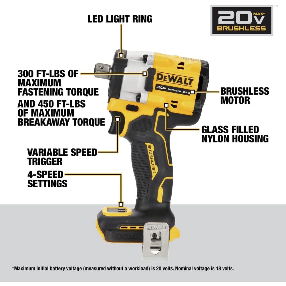 DeWalt ATOMIC DCF922 Cordless Impact Wrench Brushless DEWALT DCF922M2