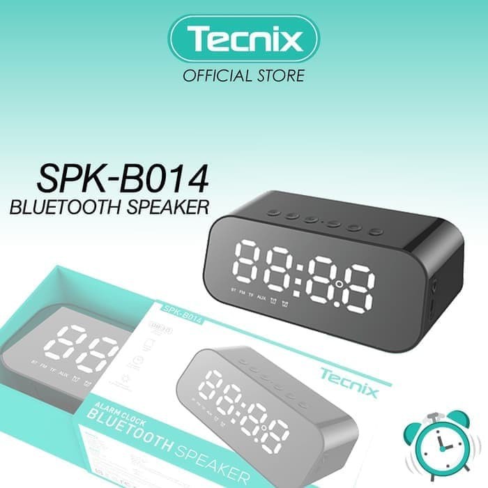 SPEAKER BLUETOOTH 5.0 TECNIX SPK-B014 Portable With  Alarm Clock Powerful Sound - ORIGINAL