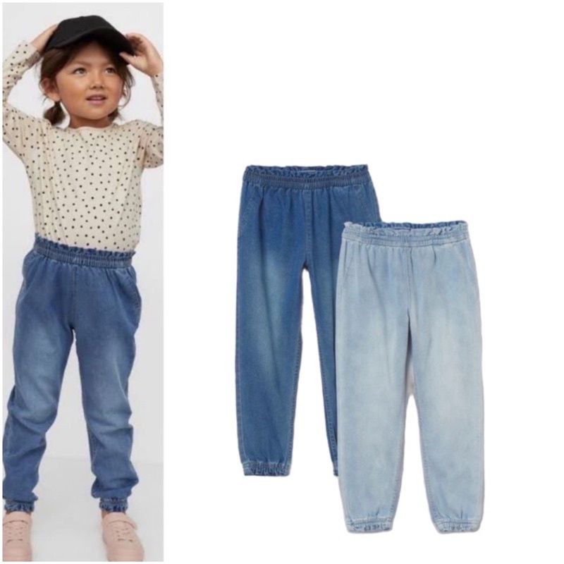 CELANA JOGER ANAK PEREMPUAN MATT JEANS WASHED KISARAN USIA 6-13 TAHUN