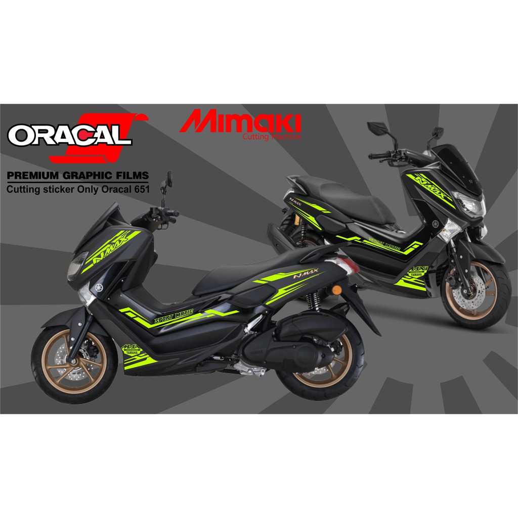 STICKER CUTTING NMAX HITAM - STRIPING NMAX HIJAU STABILO NEW LIMITED