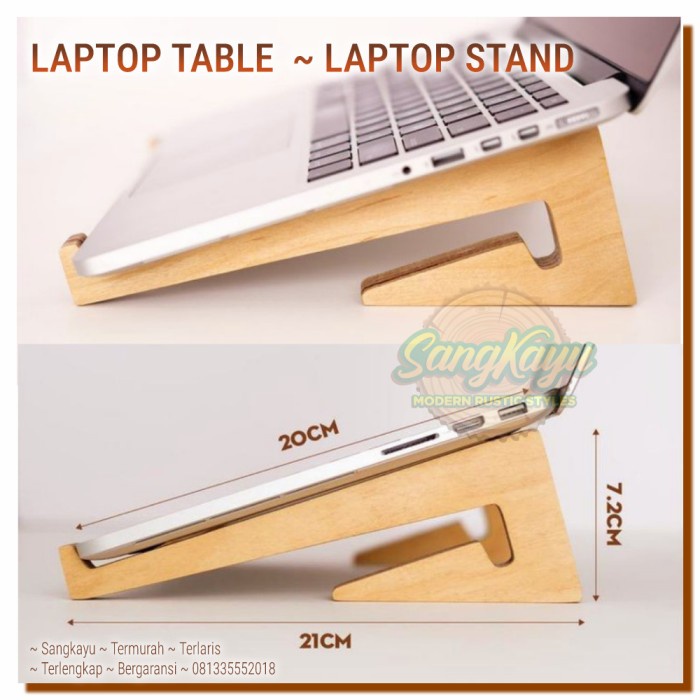 Laptop stand laptop meja laptop kayu macbook stand Notebook stand 003 - KAYU MAHONI