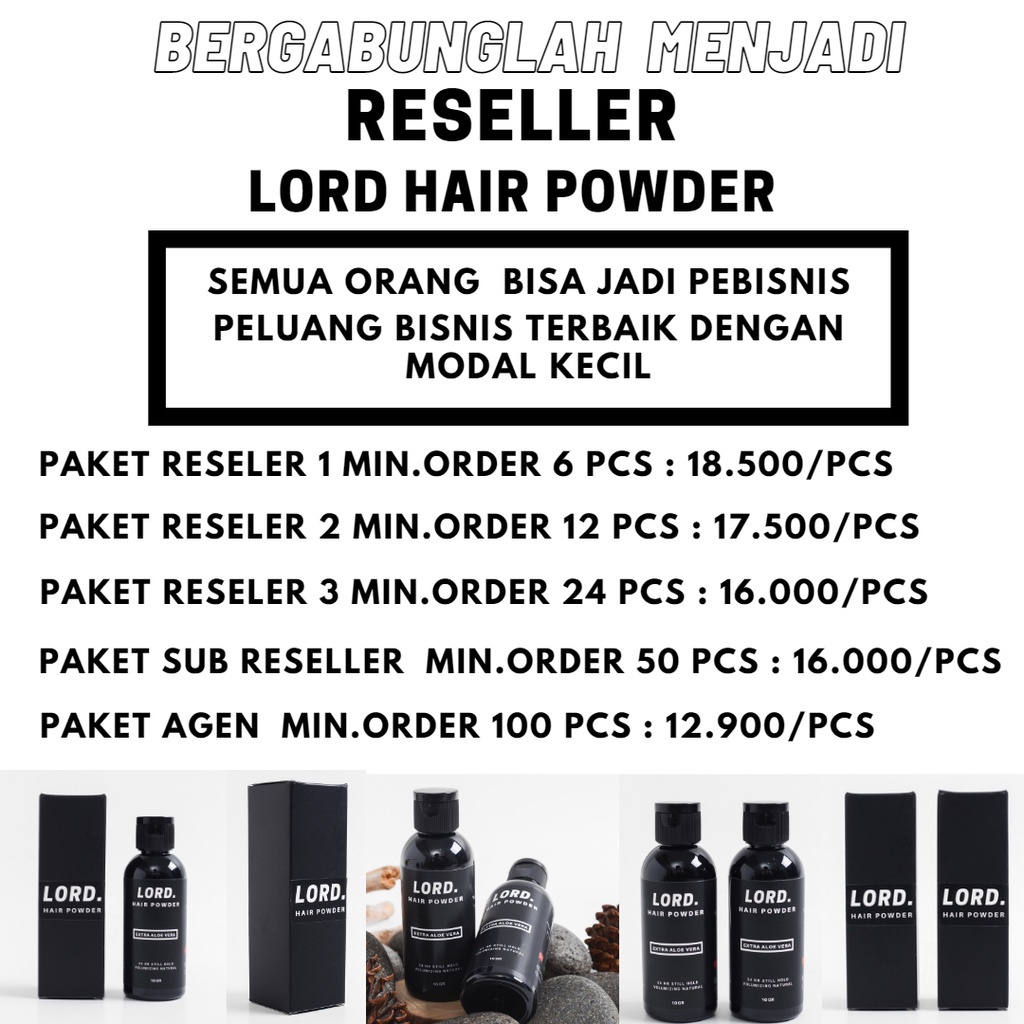 Khusus Agen &amp; Reseller Lord Hair Powder Extra Aloe Vera