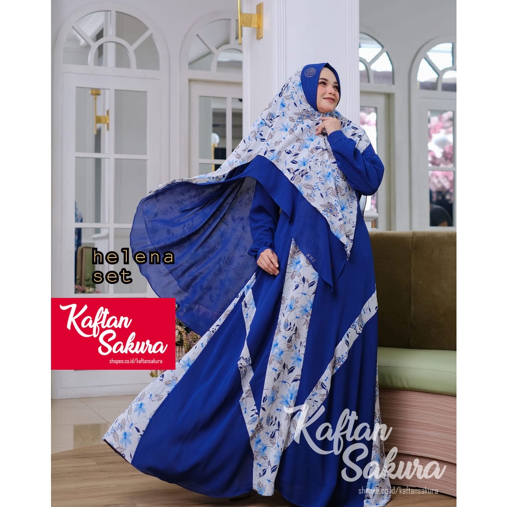 Baju Gamis Khimar Syar'i 1 set bahan Premium Mewah Wanita Muslim terbaru untuk kondangan pesta lebaran 2022 bisa COD kirim Gojek Instant Sameday Warna Biru Navy Pink Merah Maroon