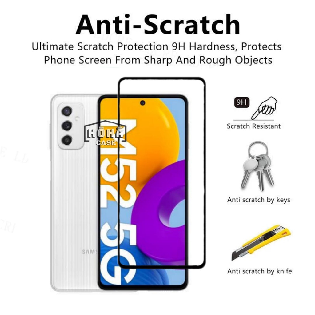 PROMO Tempered Glass SAMSUNG GALAXY M52 5G  Full Layar List Hitam Screen Guard Protector Antigores Kaca