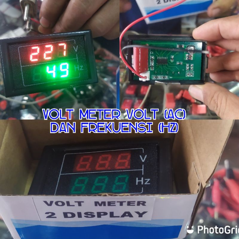 display volt meter dan frekuensi hz Meter untuk mengetahui besaran tegangan arus AC Dan besaran frek
