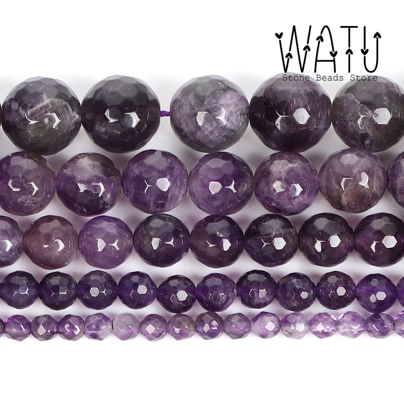 Batu Kecubung Amethyst Faceted Beads