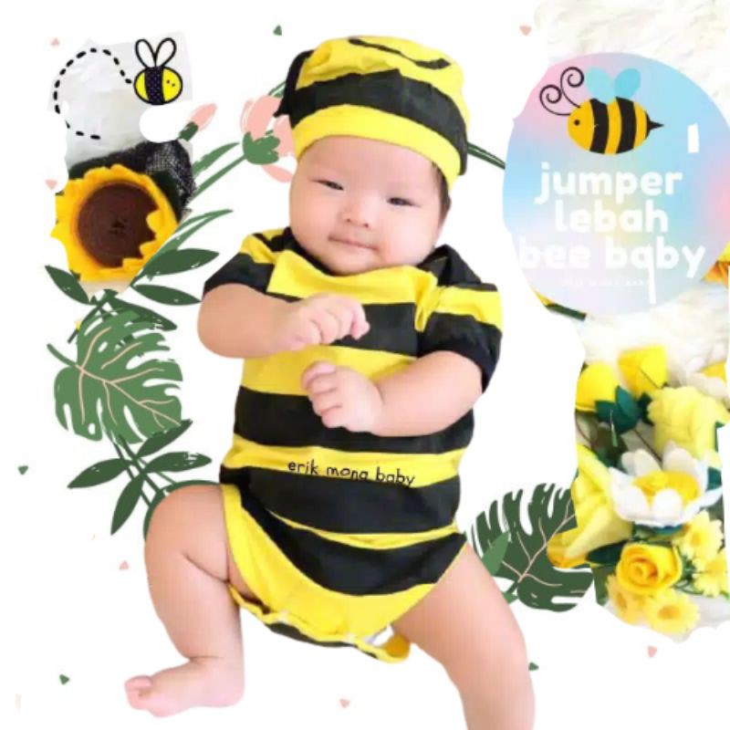 Jumper Kostum Bayi Lebah Tawon Lucu Baju Bayi Perempuan Baju Bayi Laki Laki