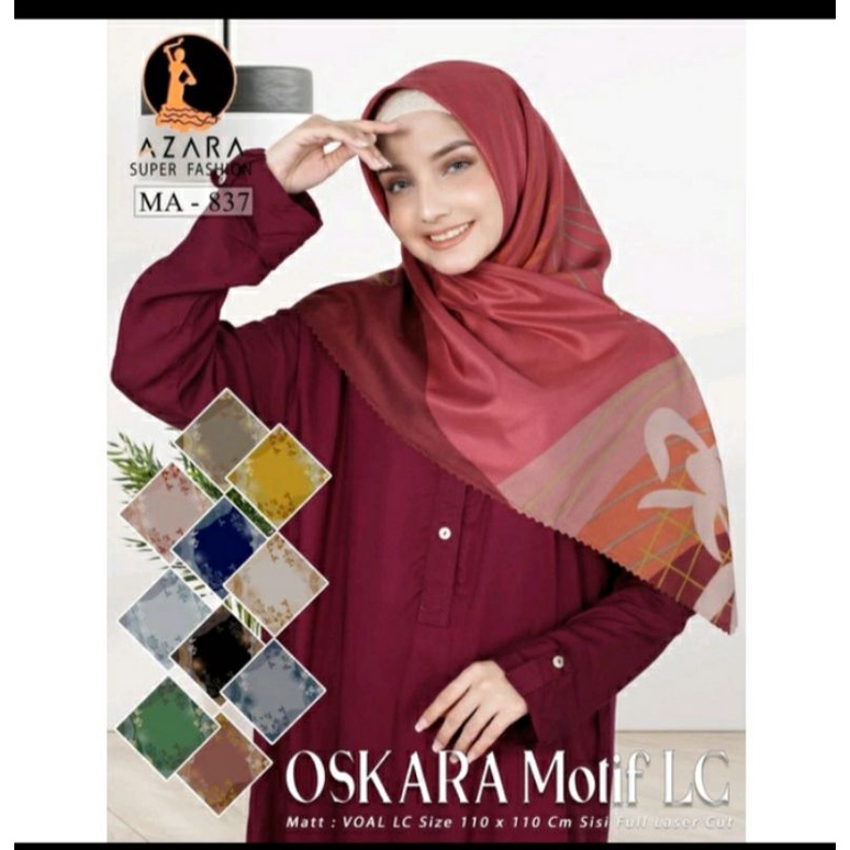 Jilbab segi empat oskara motif azara