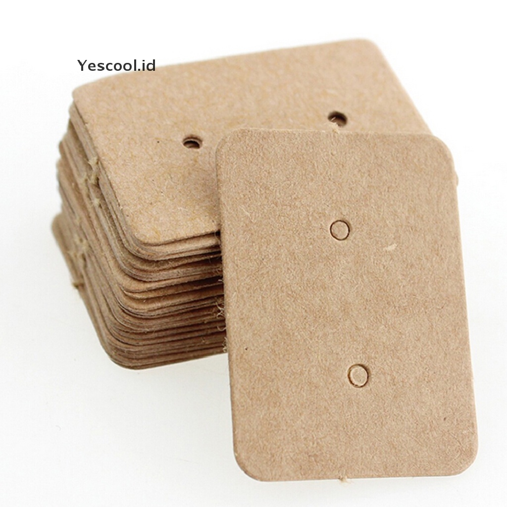 【Yescool】 100pcs Professional Type Earring Ear Studs Holder Display Hang Kraft Cards Paper .