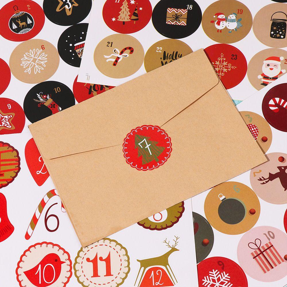 Solighter Christmas Paper Sticker Cookie Ornaments Candy Sealing Number Stiker