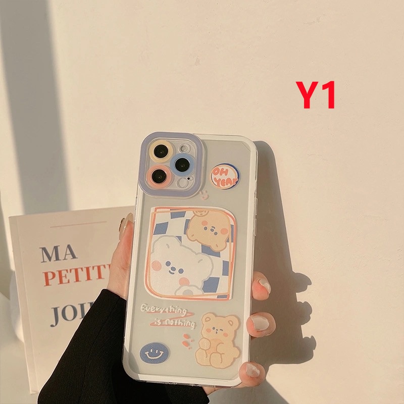 Samsung A12 A13 A53 A03 Core A33 A20 A30 A73 A52 A72 A22 A03s A71 A23 A20s A10s A21s A50 A51 A50S A11 A30S M22 M23 Cartoon Cute Bear Angel Eyes Shockproof Camera Protecor Soft Case-Y1