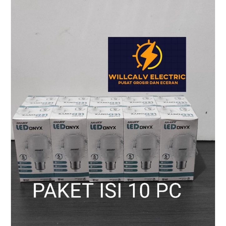 PAKET ISI 10 PC LAMPU LED AMASCO ONYX 5W 5 WATT CAHAYA PUTIH / AMASCO ONYX 5W 5 WATT