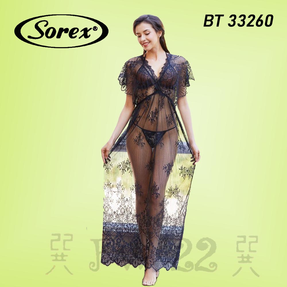 Lingerie Wanita Sexy Sorex 32260 Panjang Hingga Tumit dengan Motif Bunga yang Cantik