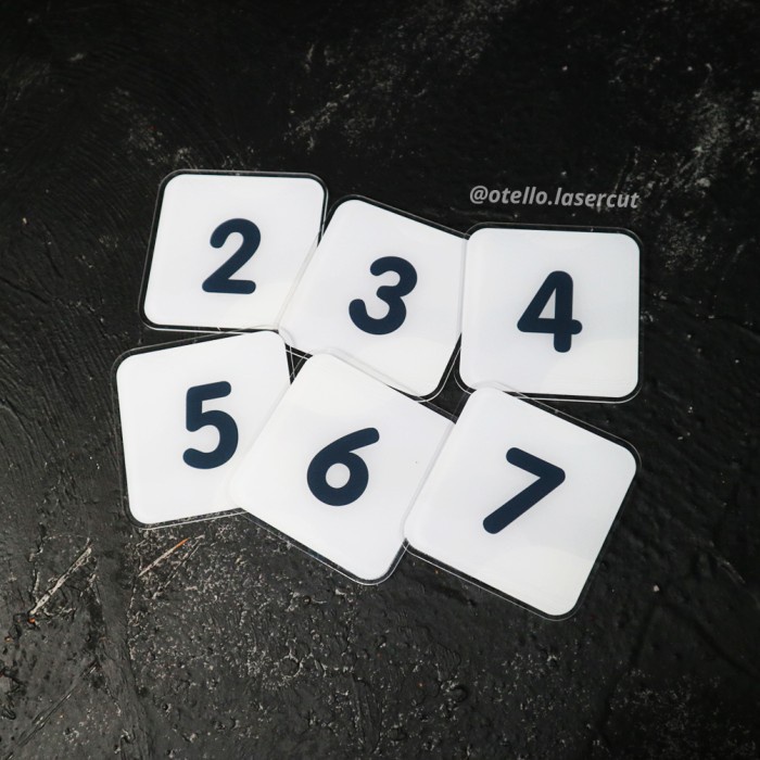 Nomor Meja Tempel Akrilik Print Label Acrylic Nomer Table Number Resto