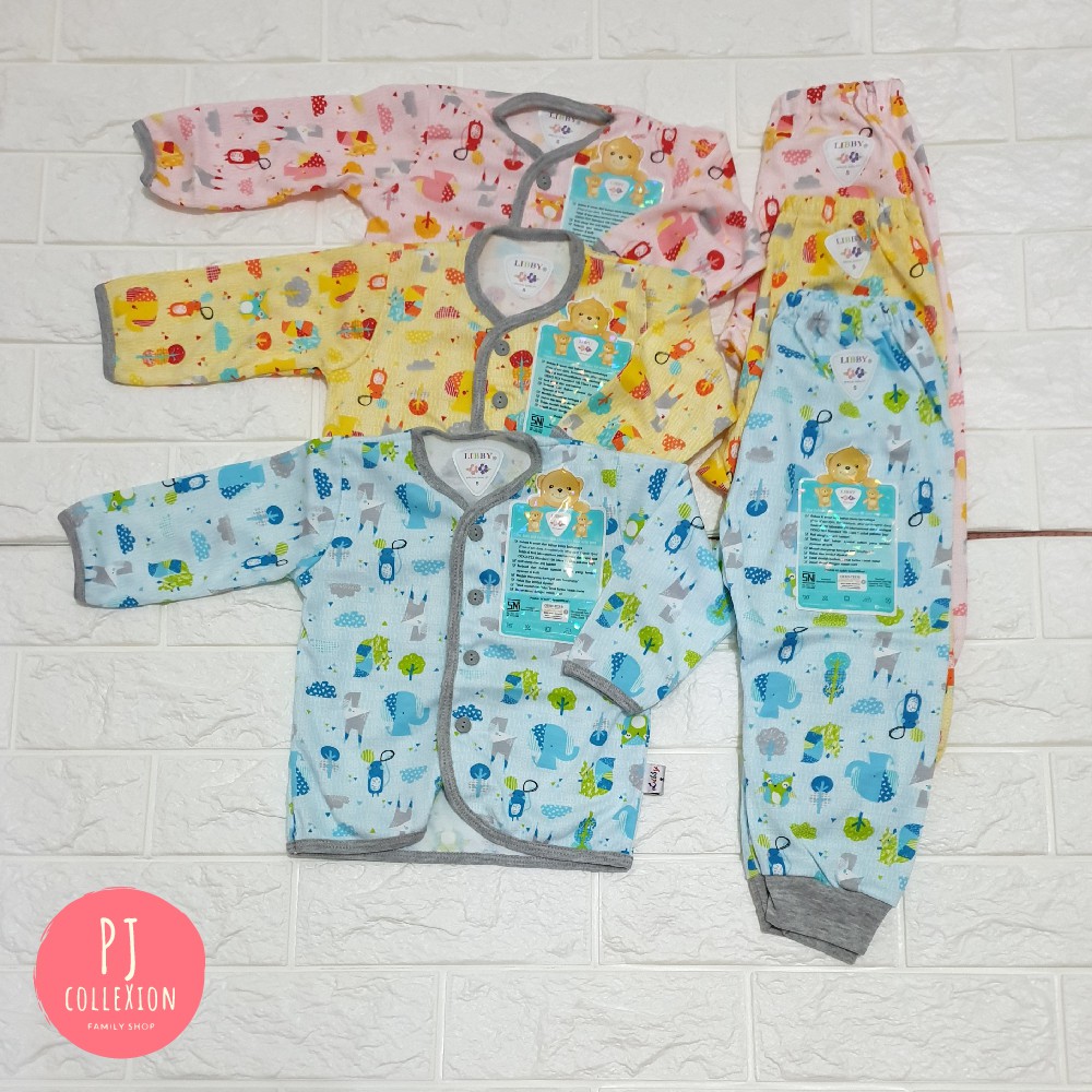 Libby Setelan Kancing Tengah Lengan Panjang (S, M, L)