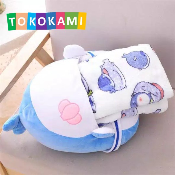 SELIMUT- BONEKA BALMUT BANTAL SELIMUT KARAKTER WHALE - PAUS - SMILEY -SELIMUT.