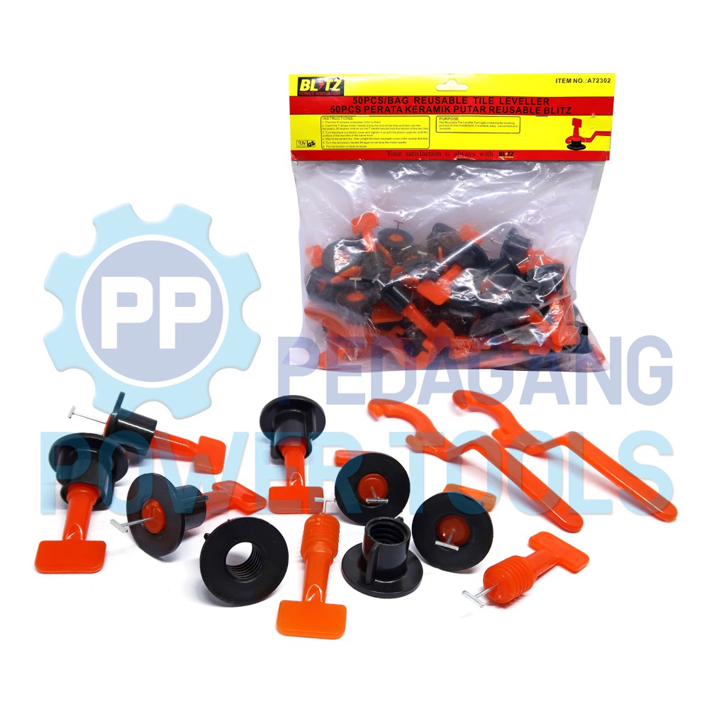 BLITZ PERATA KERAMIK PUTAR SET 50 PCS REUSABLE TILE LEVELING A72302