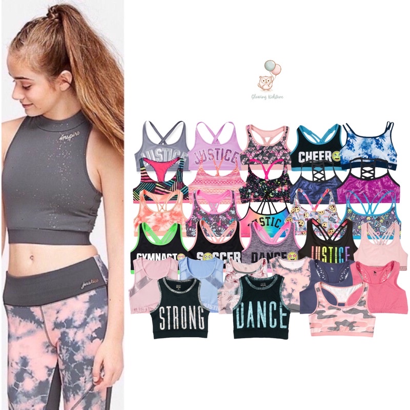 Sport Bra Anak Perempuan Justice Anko Champion 4-18 tahun Bra Olahraga Gymnastic Anak