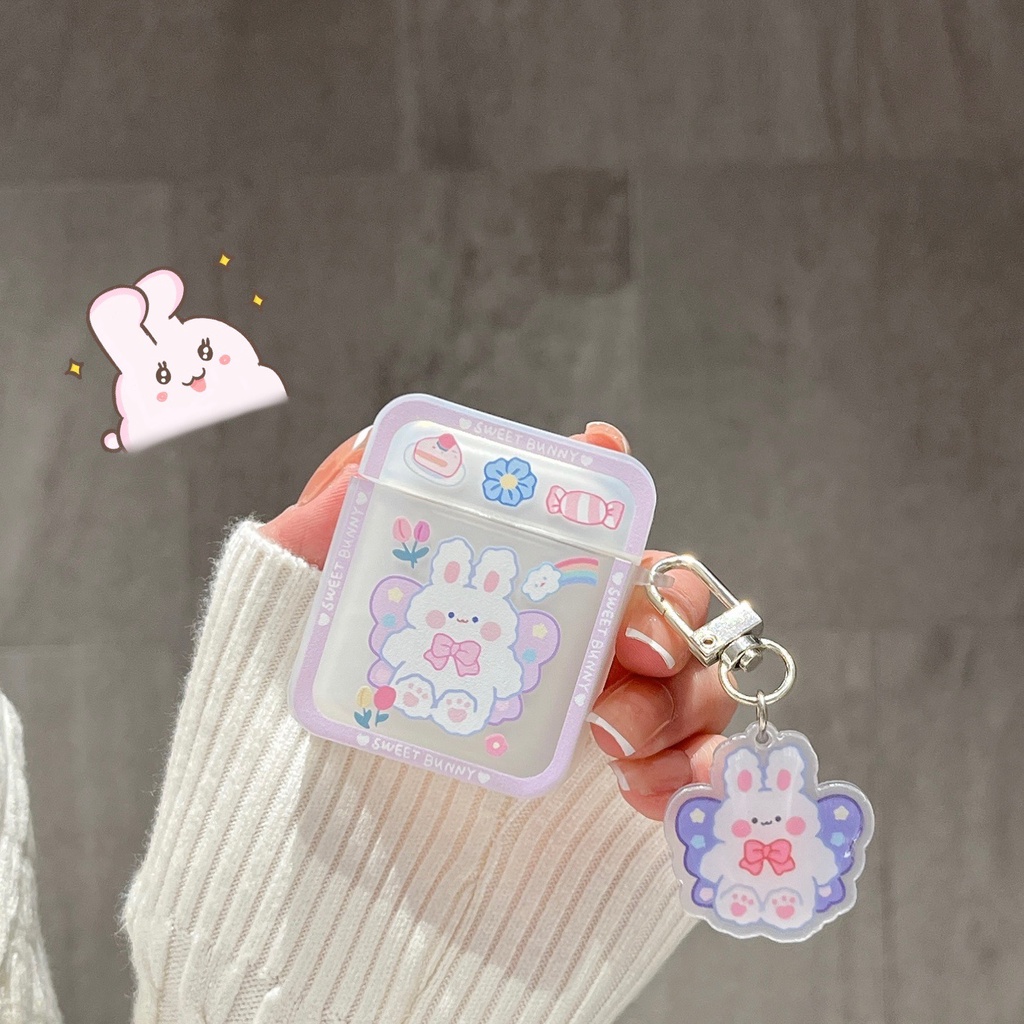 Cute Sweet Butterfly Bunny Kelinci Soft Casing Pelindung Untuk Airpods1 2 3 Pro 2 PRO2 Airpods3 Sarung Silikon