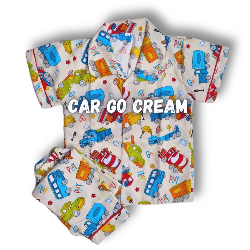 Piyama Anak Laki laki Perempuan 10 Tahun Baju tidur anak usia 12 tahun Bebas Pilih Motif size 12-CARGO CREAM