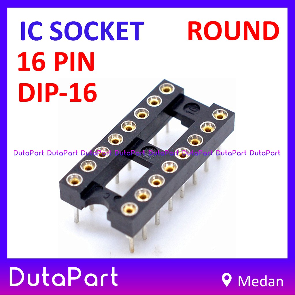 Socket IC 16 PIN 16PIN Round Bulat Adapter Soket DIP-16 DIP16 16P