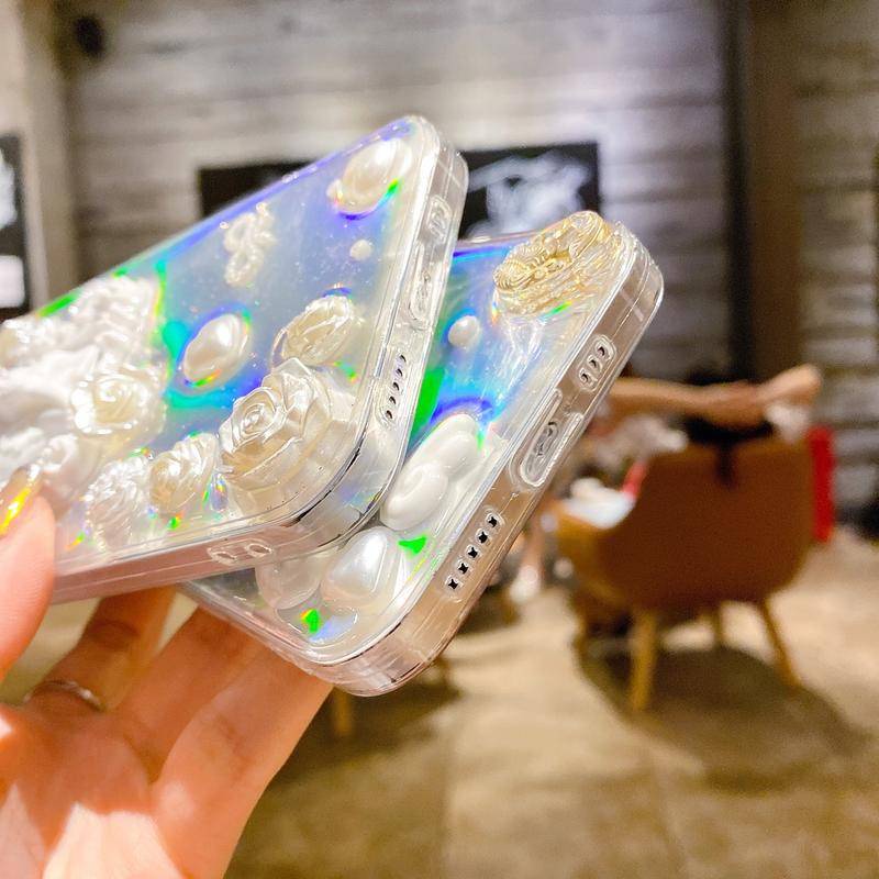 Soft Case TPU Transparan Motif Kartun 3D Dengan Kartu Untuk iPhone 13 12 11 Pro MAX Mini X XS MAX XR SE 2022 2020 7 8 Plus