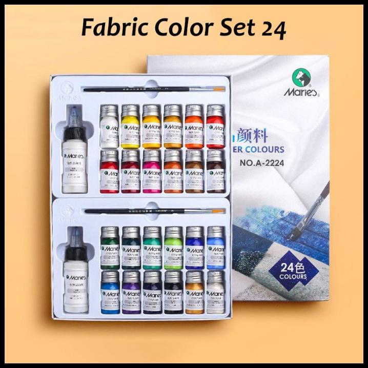 

Maries Fabric Paint Set 24 Warna / Cat Lukis Kain / Cat Kain