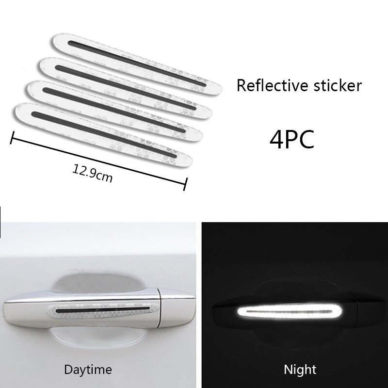 Sticker Gagang Pintu Mobil Car Door 4PCS - White