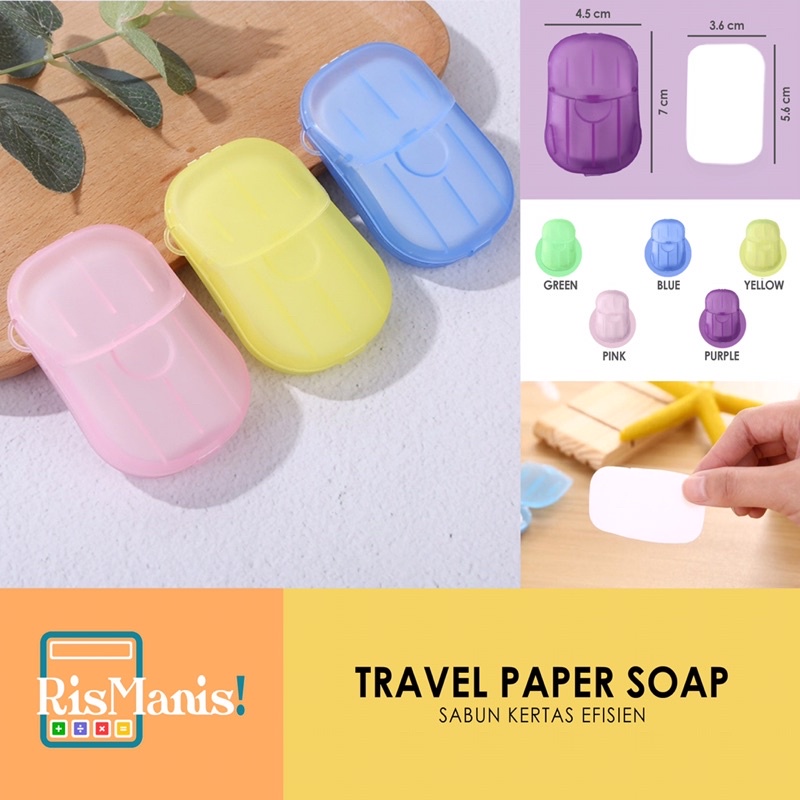 TRAVEL PAPER SOAP - Sabun Kertas Portable Efisien Travelling Wangi Harum Praktis Higienis isi 20 pcs