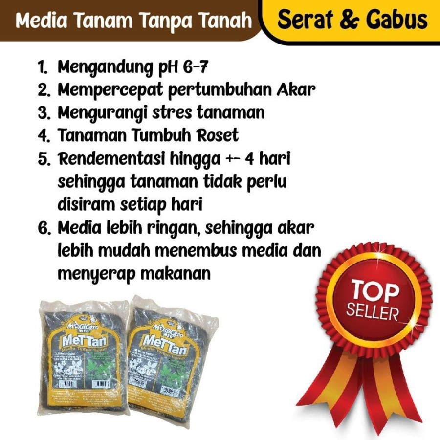 Media Tanam Serat Small - untuk Anggrek METAN (Media Tanam Tanpa Tanah) - Green World MAGICgro WEB METTAN