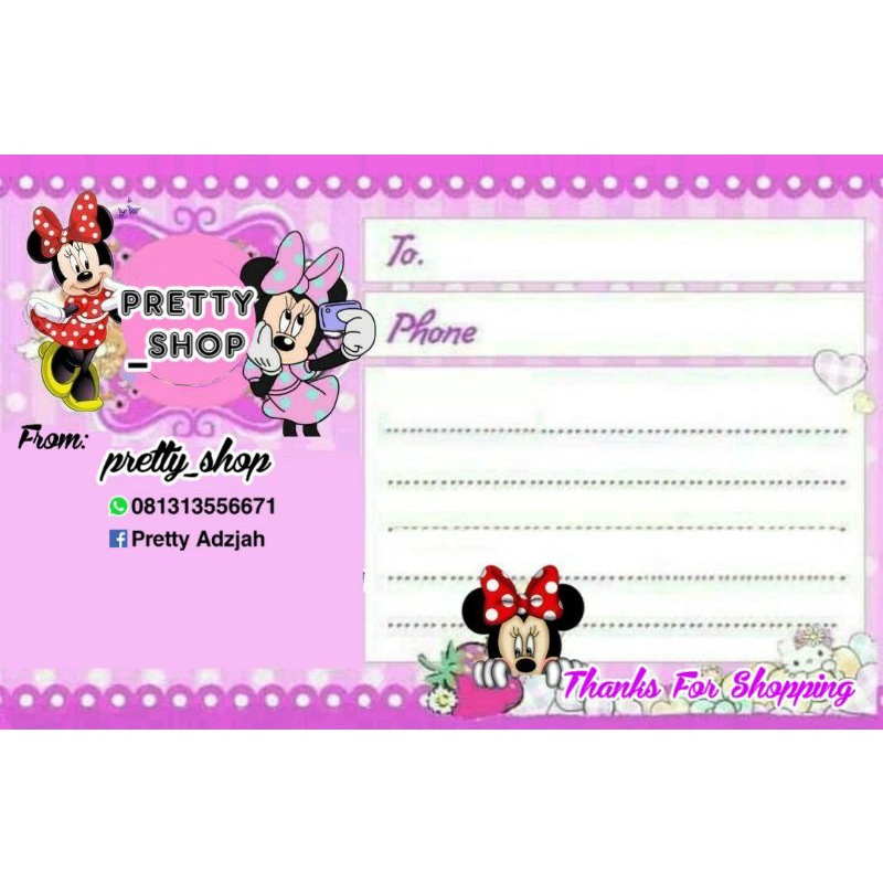

LABEL PENGIRIMAN/STICKER OLSHOP MURAH MICKEY MOUSE CUSTOM