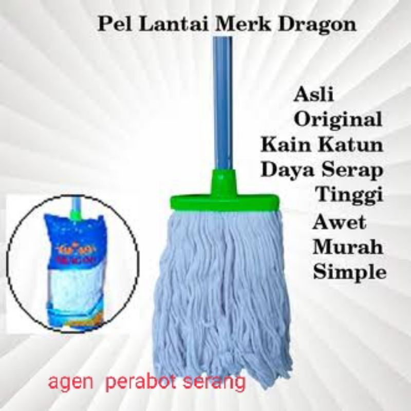 pel dragon super murah pel lantai merk dragon jumbo besar pel + gagang