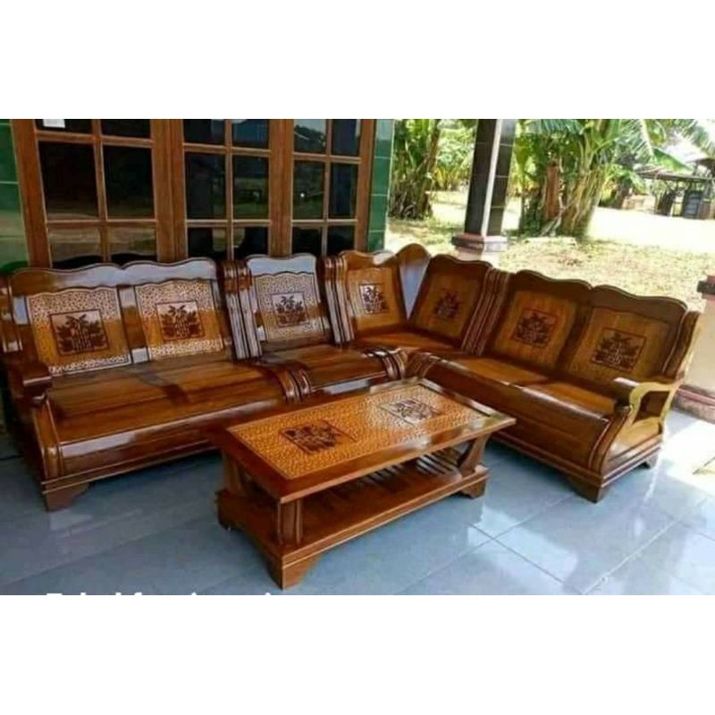 kursi sudut jati gajah, kursi sudut gajah