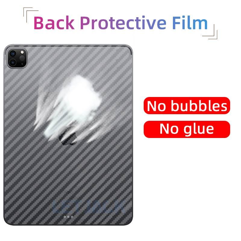 2PCS Back Carbon Fiber Protective Film For Apple iPad Pro 12.9 11 2021 2020 2018 Screen Protector for iPad Air 4 3 2 1 iPad 9 8 7 6 5 iPad 10.2 Mini 6 5 4 3 2 1 8.4 7.9 Film