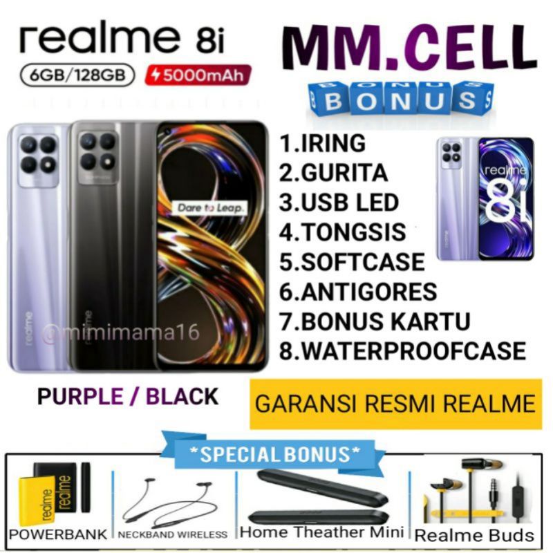 REALME 8i RAM 6/128 GB | REALME 9i RAM 6/128 | REALME 8 i RAM 4/64 GB | C17 6/256 | C25 4/64 GARANSI RESMI REALME